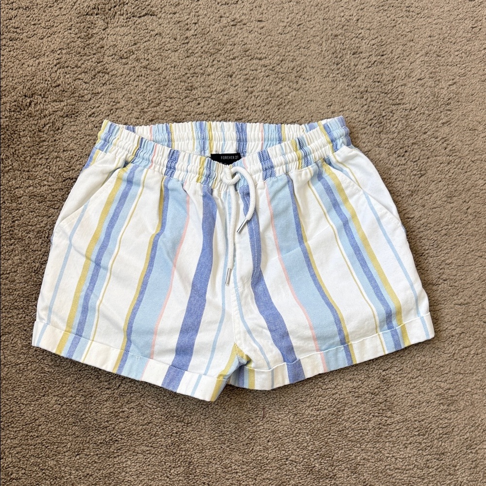Forever 21 Multicolor Striped High Waist Shorts Size Medium